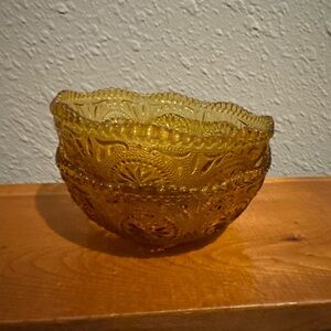 Brockway Glass Company Amber Glass Decorative Bowl: Set of 2